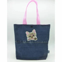 Kindertasche 'Katzenkind', Mädchentasche, KiGa-Tasche, Jeans-Upcycling