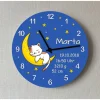 Kinderwanduhr Katze Mond 25 cm Baby Geschenk zur Geburt Taufe Geburtsdaten Name Mädchen Jungen Wanduhr