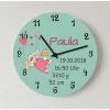 Kinderzimmer Wanduhr Baby Geburtsuhr Hase Mädchen Geburtsanzeige Geschenk zur Geburt