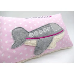 Kissen mit Namen Flugzeug Flugzeuge Namenskissen Pilot Pilotin Kuschelkissen Kindergartenkissen Stewardess