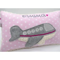 Kissen mit Namen Flugzeug Flugzeuge Namenskissen Pilot Pilotin Kuschelkissen Kindergartenkissen Stewardess