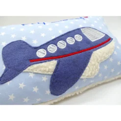 Kissen mit Namen Flugzeug Flugzeuge Namenskissen Taufkissen Kuschelkissen Kindergartenkissen Geburtsgeschenk