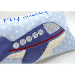 Kissen mit Namen Flugzeug Flugzeuge Namenskissen Taufkissen Kuschelkissen Kindergartenkissen Geburtsgeschenk