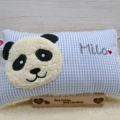 Kissen mit Namen Namenskissen Taufkissen Kuschelkissen Kindergartenkissen Geburtsgeschenk  Panda Pandabär