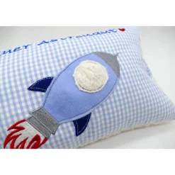 Kissen mit Namen Rakete Astronaut Raumfahrt Namenskissen Taufkissen Kuschelkissen Kindergartenkissen Geburtsgeschenk