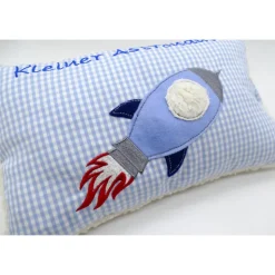Kissen mit Namen Rakete Astronaut Raumfahrt Namenskissen Taufkissen Kuschelkissen Kindergartenkissen Geburtsgeschenk