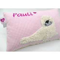 Kissen mit Namen Robbe Robbi Namenskissen Taufkissen Kuschelkissen Kindergartenkissen Geburtsgeschenk