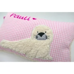 Kissen mit Namen Robbe Robbi Namenskissen Taufkissen Kuschelkissen Kindergartenkissen Geburtsgeschenk