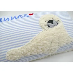 Kissen mit Namen Robbe Robbi Namenskissen Taufkissen Kuschelkissen Kindergartenkissen Geburtsgeschenk