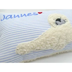 Kissen mit Namen Robbe Robbi Namenskissen Taufkissen Kuschelkissen Kindergartenkissen Geburtsgeschenk