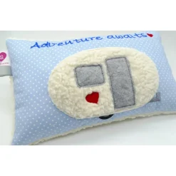 Kissen mit Namen Wohnwagen Camping Namenskissen Taufkissen Kuschelkissen Kindergartenkissen Geburtsgeschenk