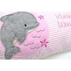 Kissen mit Namen,Delfin Delphin Wal Fisch Namenskissen Taufkissen Kuschelkissen Kindergartenkissen Geburtsgeschenk