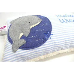 Kissen mit Namen,Delfin Delphin Wal Fisch Namenskissen Taufkissen Kuschelkissen Kindergartenkissen Geburtsgeschenk