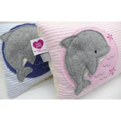 Kissen mit Namen,Delfin Delphin Wal Fisch Namenskissen Taufkissen Kuschelkissen Kindergartenkissen Geburtsgeschenk