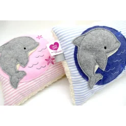Kissen mit Namen,Delfin Delphin Wal Fisch Namenskissen Taufkissen Kuschelkissen Kindergartenkissen Geburtsgeschenk