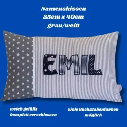 Kissen personalisiert mit Namen – Geschenk zur Geburt, Taufe, Kommunion, Firmung & Geburtstag