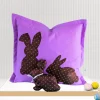 Kissenbezug 40x40/ Kissenhülle Ostern/ Osterhase aus Stoff /Ostergeschenk /Sofa Kissen / Osterhasen Deko / Kissen Lila