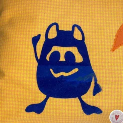 Kissenhülle / "Who loves you" / 40x40cm / orange