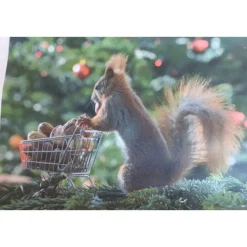 Kissenhülle 'Weihnachts-Einkauf' bei Familie Eichhorn, Weihnachtsgeschenk