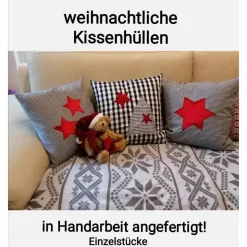 Kissenhülle Weihnachtsmotiv Handarbeit 40x40cm