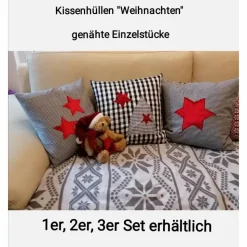 Kissenhülle Weihnachtsmotiv Handarbeit 40x40cm