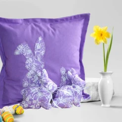 Kissenhülle 40x40 /Sofakissen /Ostergeschenk/Kissen Lila/Kissenbezug für Ostern/ Deko Kissen /Osterdekoration/Osterhasen