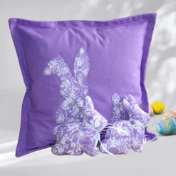 Kissenhülle 40x40 /Sofakissen /Ostergeschenk/Kissen Lila/Kissenbezug für Ostern/ Deko Kissen /Osterdekoration/Osterhasen