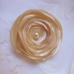 Klammer Haarklammer beige Satin 