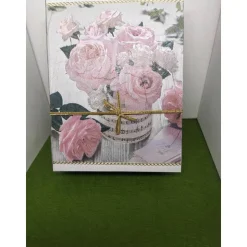 Klappdeckelbox mit Serviettenmotiv " Rosen und Noten "