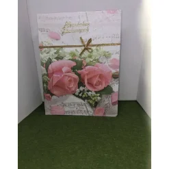 Klappdeckelbox mit Serviettenmotiv " Rosen und Notenblatt "