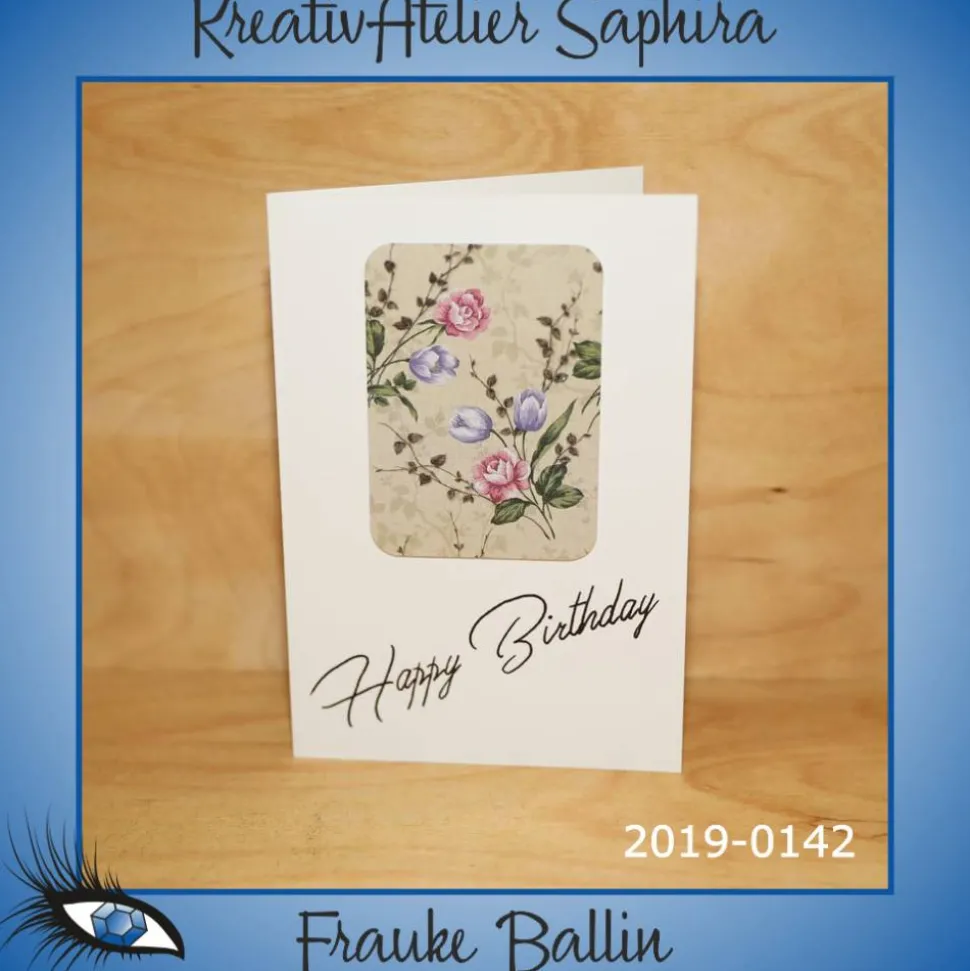 Klappkarte - GEBURTSTAG / HAPPY BIRTHDAY - DinB6 - [2019-0142] - handgeschrieben