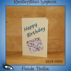 Klappkarte - GEBURTSTAG / HAPPY BIRTHDAY - DinB6 - [2019-0593] - handgeschrieben