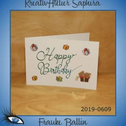 Klappkarte - GEBURTSTAG / HAPPY BIRTHDAY - DinB6 - [2019-0609] - handgeschrieben