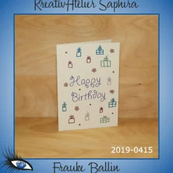 Klappkarte - GEBURTSTAG / HAPPY BIRTHDAY - DinB6 - [2019-0415] - handgeschrieben