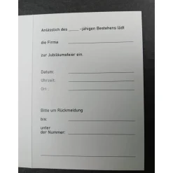 Klappkarte A6 'Einladung Firmenjubiläum'