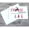 Klappkarte **3Bäume+Hirsch** von ZWEIFARBIG Weihnachtswünsche Frohe Weihnachten Grußkarte Weihnachtskarte Weihnachtsgrüße Baum Hirsch