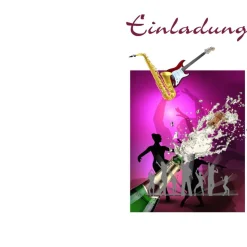 Klappkarte, Einladung,  für jeden Anlass geeignet, DIN lang hoch, Motiv: "Let´s dance 2"