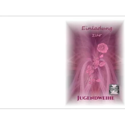 Klappkarte, Einladung,  zur Jugendweihe Format DIN 6 hoch