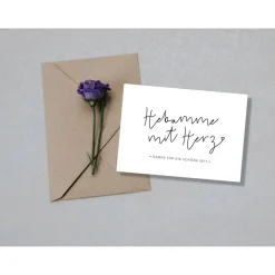 Klappkarte HARPER Hebamme mit Herz Danke + Briefumschlag