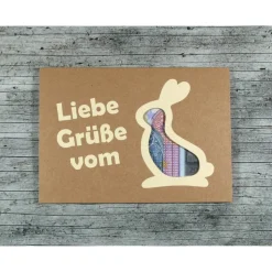Klappkarte **Hase1** von ZWEIFARBIG mit Kuvert Geldgeschenk Ostern Geschenkkarte Kraftpapier Osterhase