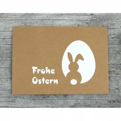 Klappkarte **Hase+Ei** von ZWEIFARBIG Kraftpapier Grußkarte Frohe Ostern Ostergrüße Osterkarte