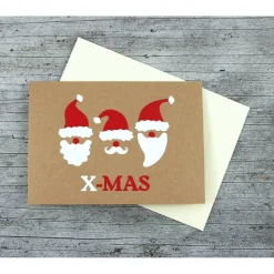 Klappkarte **3Wichtel** von ZWEIFARBIG Kraftpapier Weihnachtswünsche Frohe Weihnachten Grußkarte Wichtel