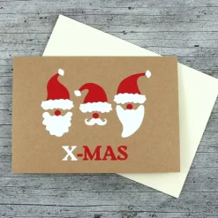 Klappkarte **3Wichtel** von ZWEIFARBIG Kraftpapier Weihnachtswünsche Frohe Weihnachten Grußkarte Wichtel