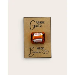 Kleine Aufmerksamkeit - Gastgeschenk mit Ferrero Küsschen – Kraftpapier Kärtchen 8,5x5,5 cm – Tischdeko für deine Feier