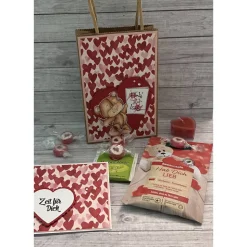 „kleine Auszeit“ Geschenkset inkl. Grußkarte zum Valentinstag, Muttertag, zum Geburtstag, Wellness Tüte mit Badesalz etc
