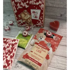 „kleine Auszeit“ Geschenkset inkl. Grußkarte zum Valentinstag, Muttertag, zum Geburtstag, Wellness Tüte mit Badesalz etc