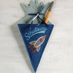 Kleine bestickte Schultüte 