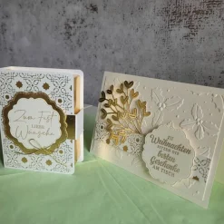 Kleine Buch-Box als Geldgeschenk, Gutscheingeschenk zu Weihnachten mit passender Glückwunschkarte,besondere Geschenkidee