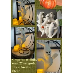 Kleine Filzgeister zum Aufhängen – handgemacht aus Wolle & Baumwollfasern, jeder ein Unikat