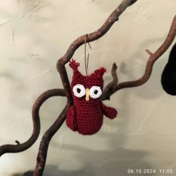 Kleine gehäkelte Eule als Herbstdeko – Bunte Eulen aus Microfaserwolle